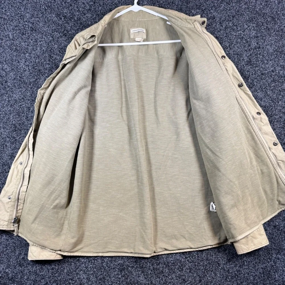 Carbon2Cobalt Mens Khaki Tan‎ 100% Cotton Full Zip Utility Jacket Size L